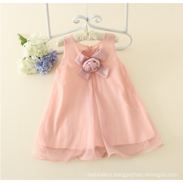 Appliqued girl one piece Dress baby girl s Charming $5 pink Summer Cotton Sleeveless Floral Casual Girls' Dress Baby on-sale